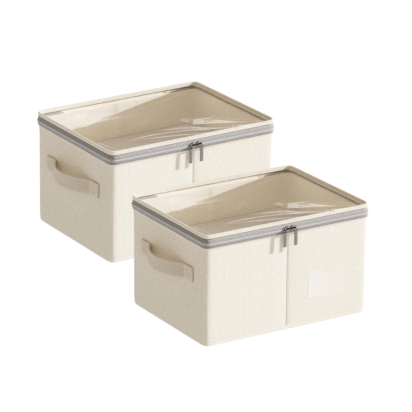 Kit Duplo de Caixas Organizadoras 24L - com Tampa de Zíper para